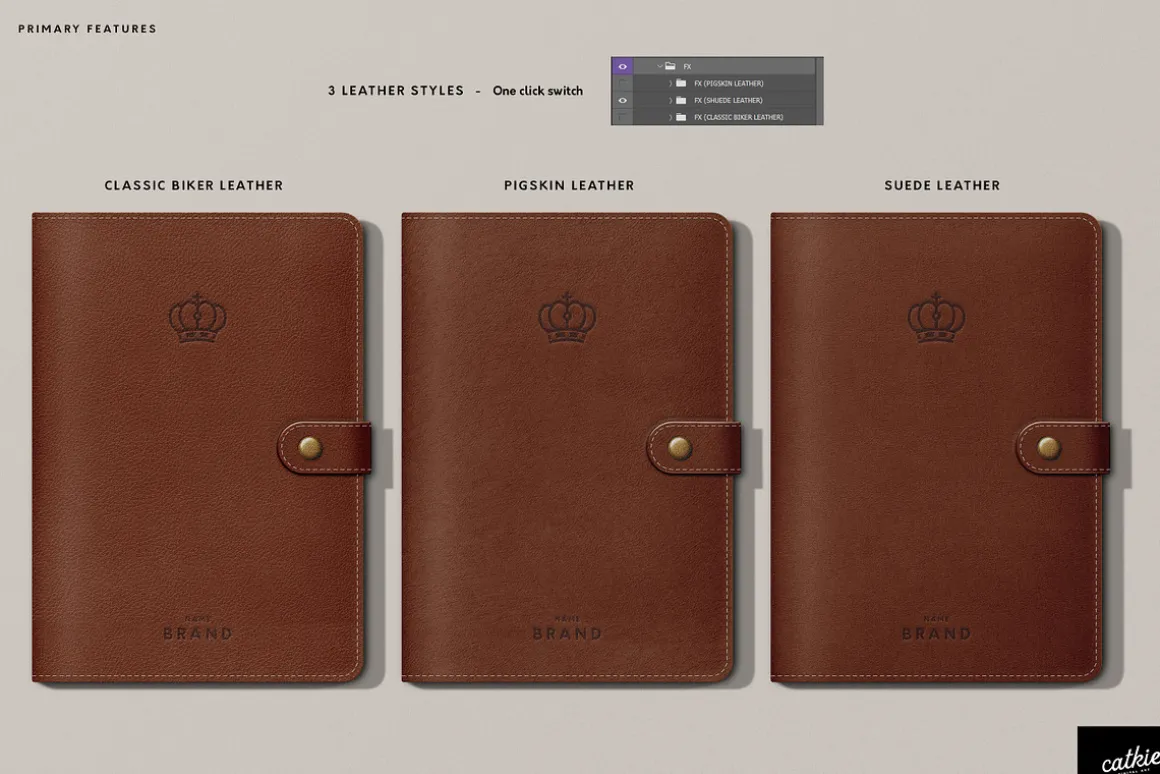 Leather Stationery Mockup Bundle