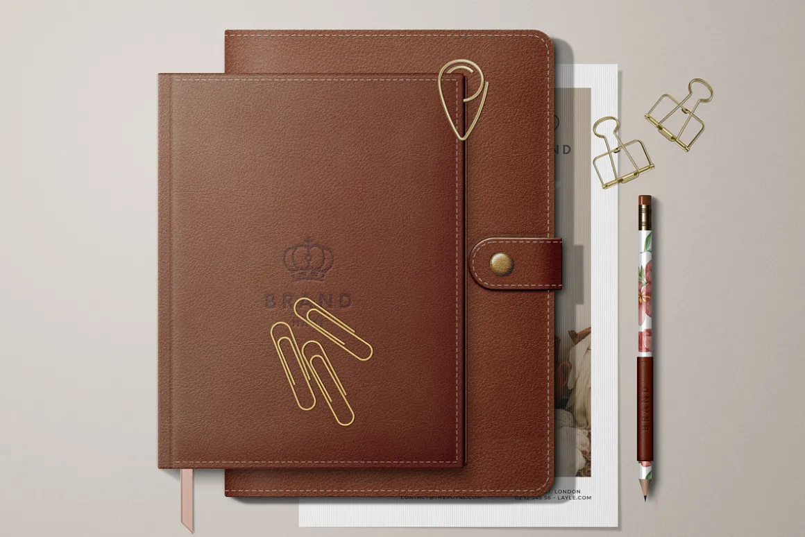 Leather Stationery Mockup Bundle