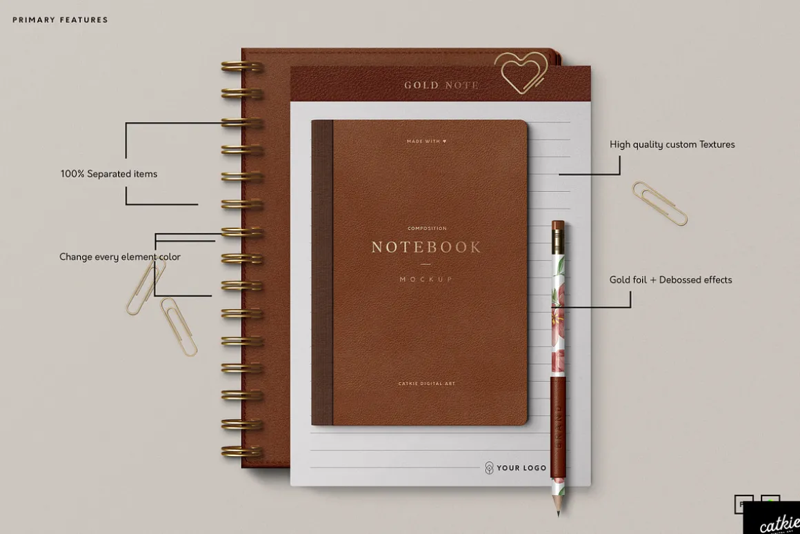 Leather Stationery Mockup Bundle