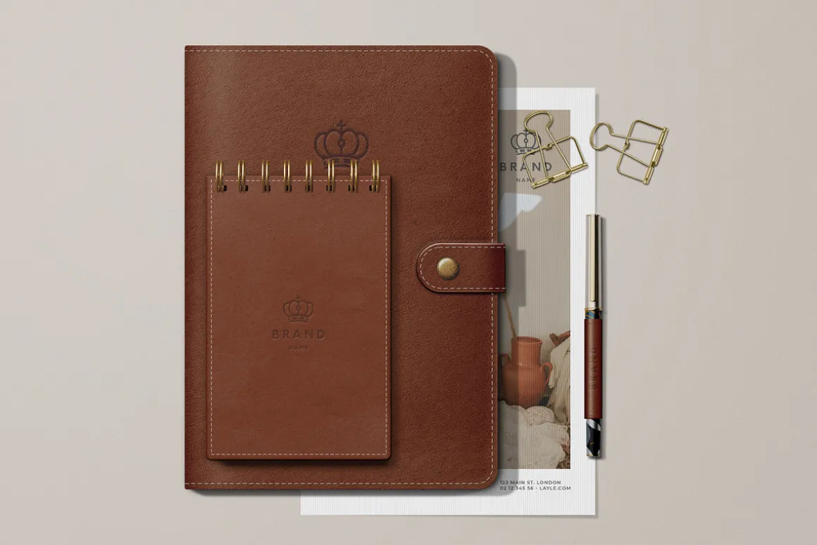 Leather Stationery Mockup Bundle