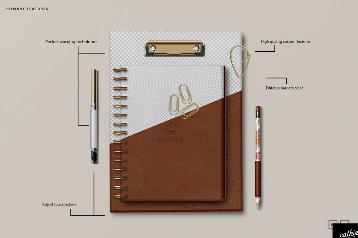 Leather Stationery Mockup Bundle