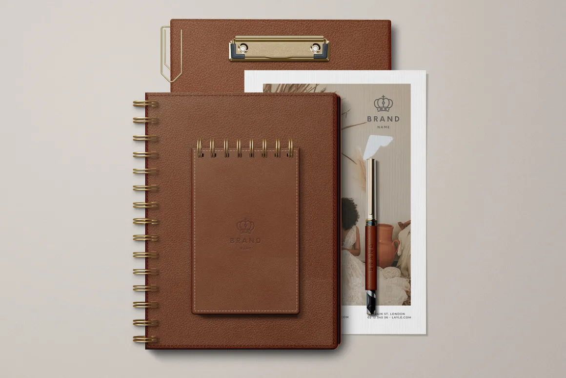 Leather Stationery Mockup Bundle