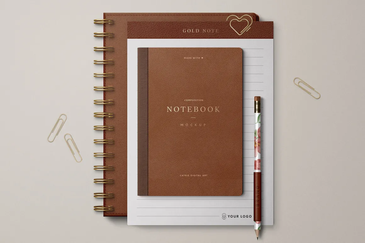 Leather Stationery Mockup Bundle