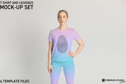 Leggings and T-Shirt Mock-Up Set