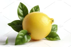 Lemon fruit on white background