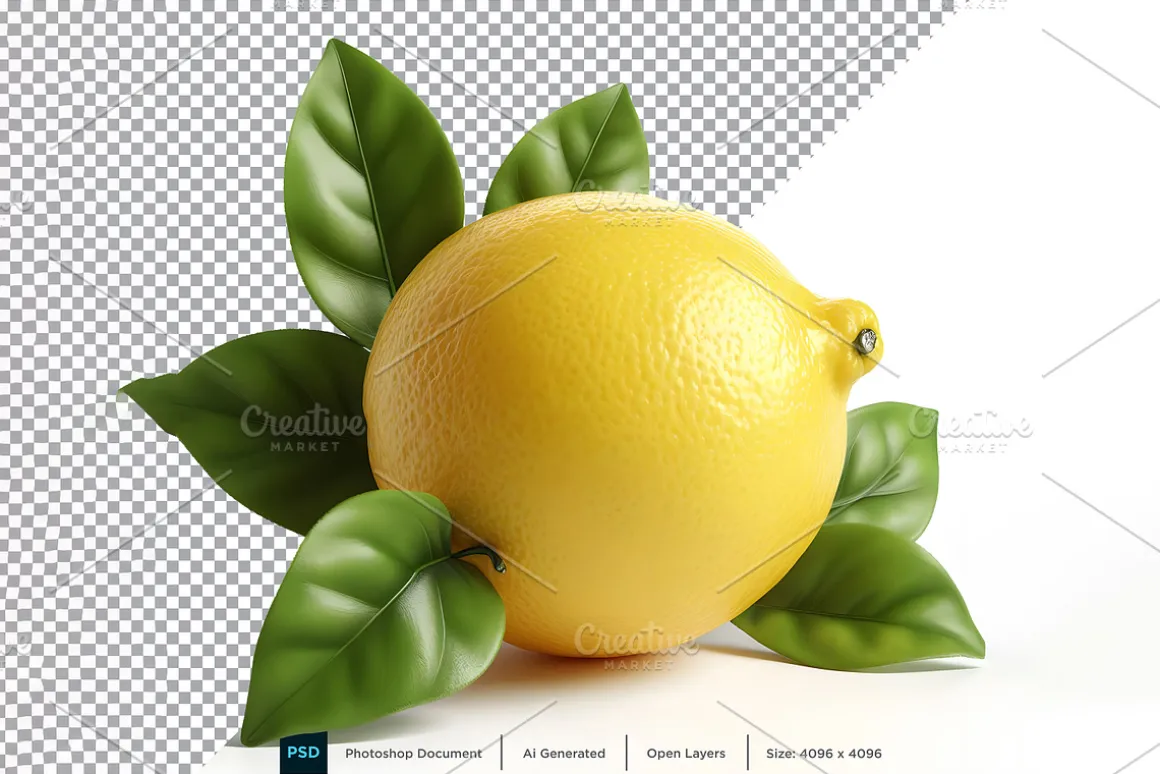 Lemon fruit on white background