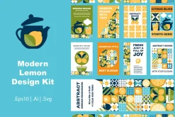 Lemon Mosaic Geometric Branding Set