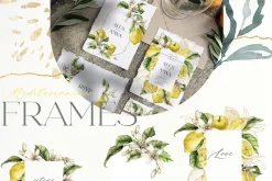 Lemon Watercolor illustration floral