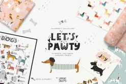 Let's Pawty. Dogs graphic collection