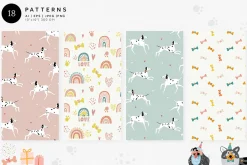 Let's Pawty. Dogs graphic collection