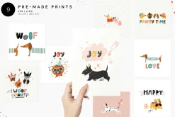 Let's Pawty. Dogs graphic collection
