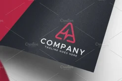 Letter A pulse logo design template