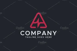 Letter A pulse logo design template