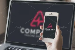 Letter A pulse logo design template