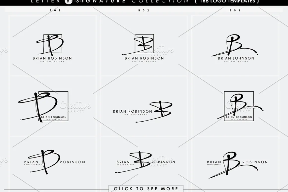 168 LETTER B SIGNATURE monogram logo
