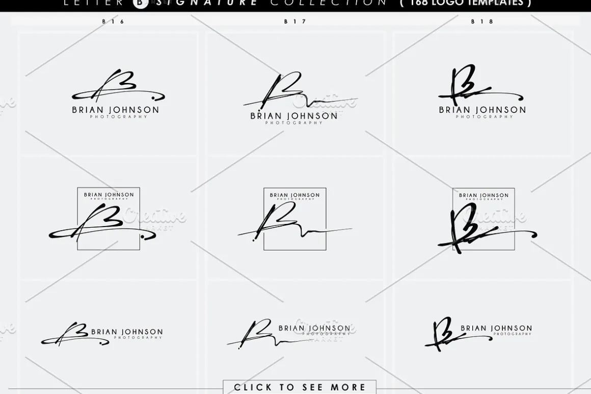 168 LETTER B SIGNATURE monogram logo