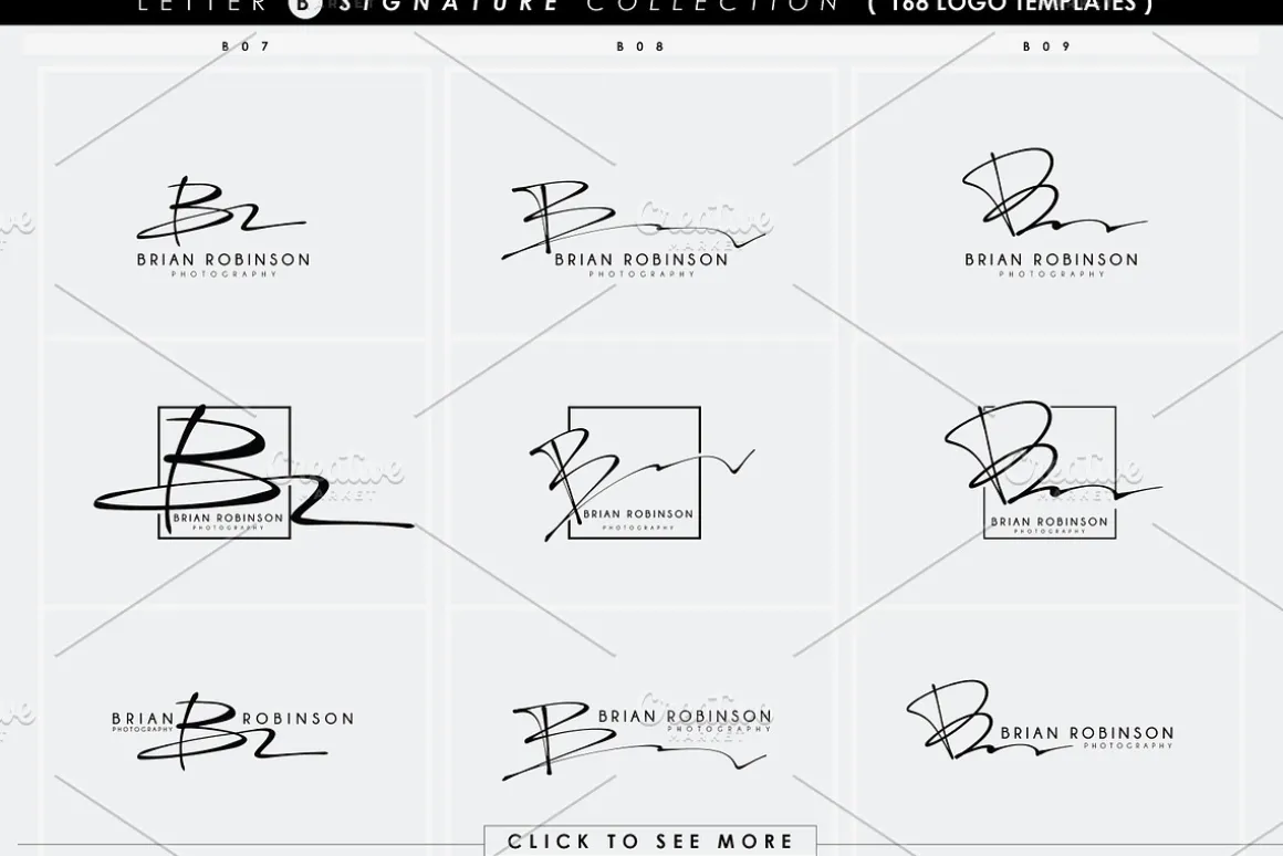 168 LETTER B SIGNATURE monogram logo