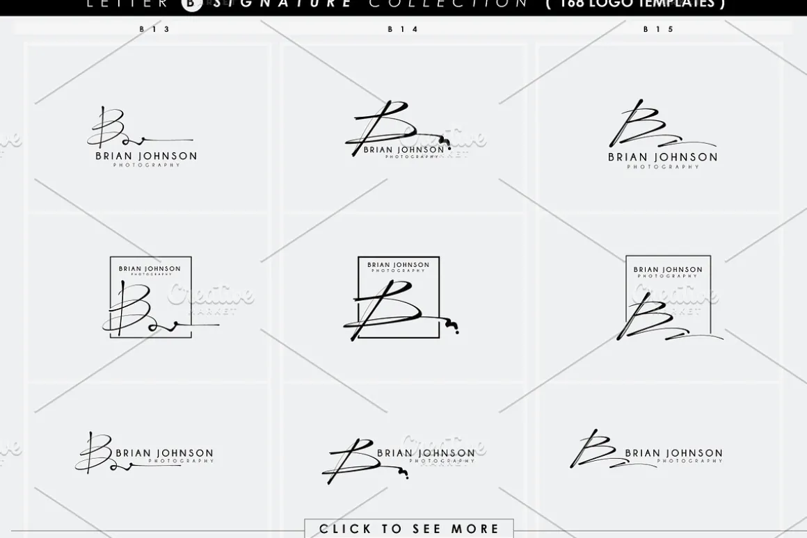 168 LETTER B SIGNATURE monogram logo