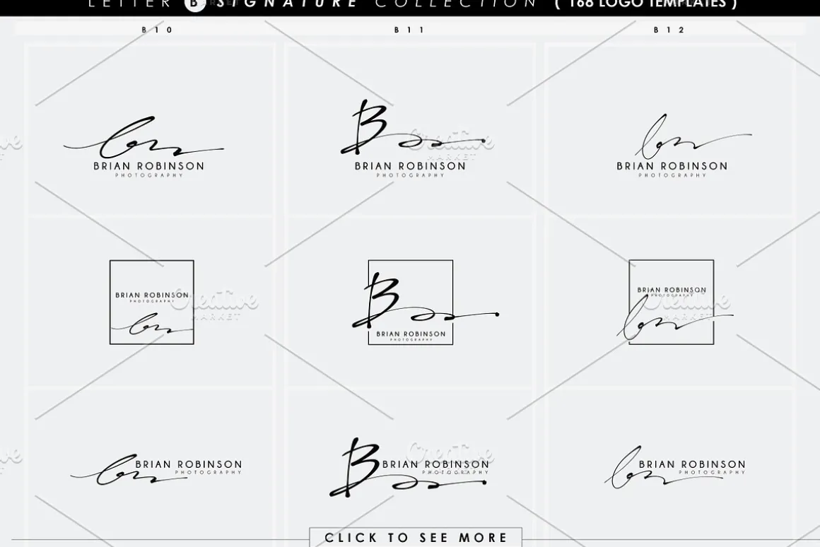 168 LETTER B SIGNATURE monogram logo