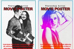Letter Movie Poster Photoshop Action