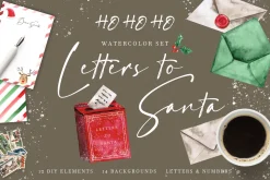 Letters to Santa - watercolor set