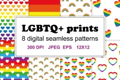 LGBTQ+ seamless patterns set