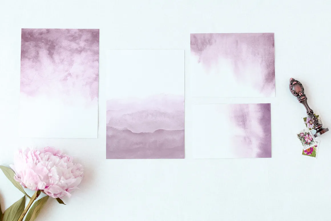 lilac ombre watercolor