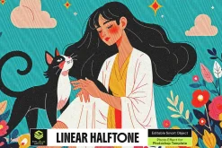 Linear Halftone Photo Effect