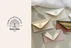 Line floral logo kit. Organic labels