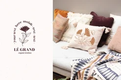 Line floral logo kit. Organic labels