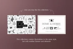 Line floral logo kit. Organic labels