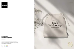 Linen Sack Mockup Top View