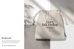 Linen Sack Mockup Top View
