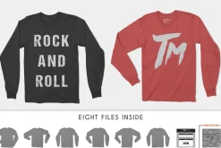 Long Sleeve T-Shirt Apparel Mockups