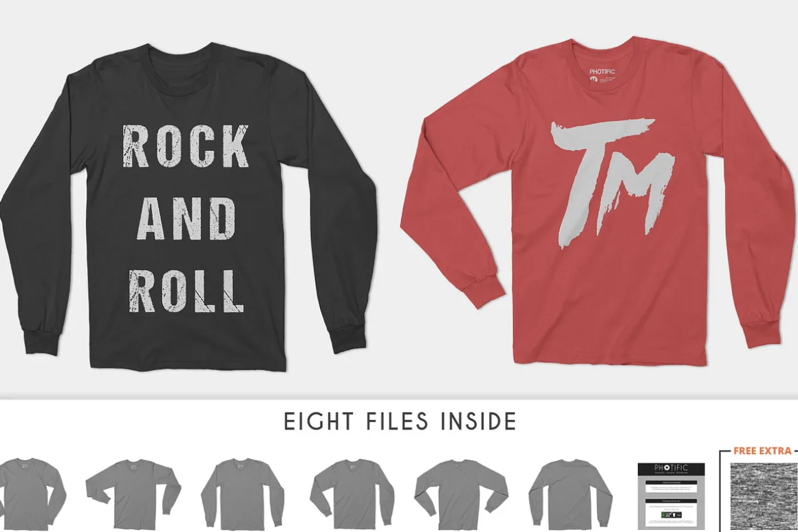 Long Sleeve T-Shirt Apparel Mockups
