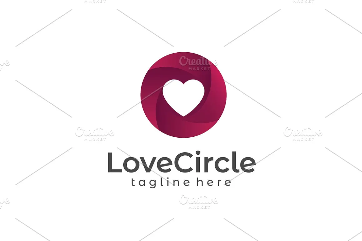 Love Circle Gradient Logo | 3D Logo