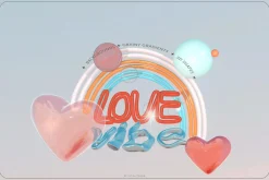 Love Vibes Gradients 3D Shapes