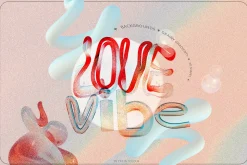 Love Vibes Gradients 3D Shapes