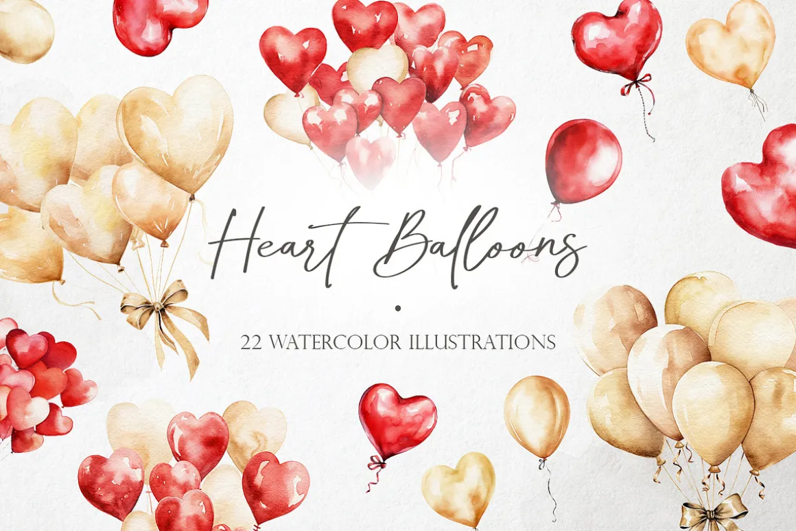 Love Ballons PNG Overlays