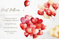 Love Ballons PNG Overlays