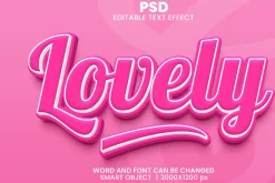 Lovely Cute Pink 3d Text Effect