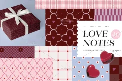 Love Notes. Seamless Vector Patterns