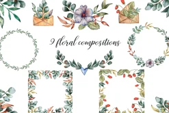 Lovers and Flowers - Watercolor Set