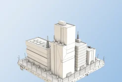 Low Poly City Block Factory Building