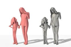Low Poly Posed People Pack 4