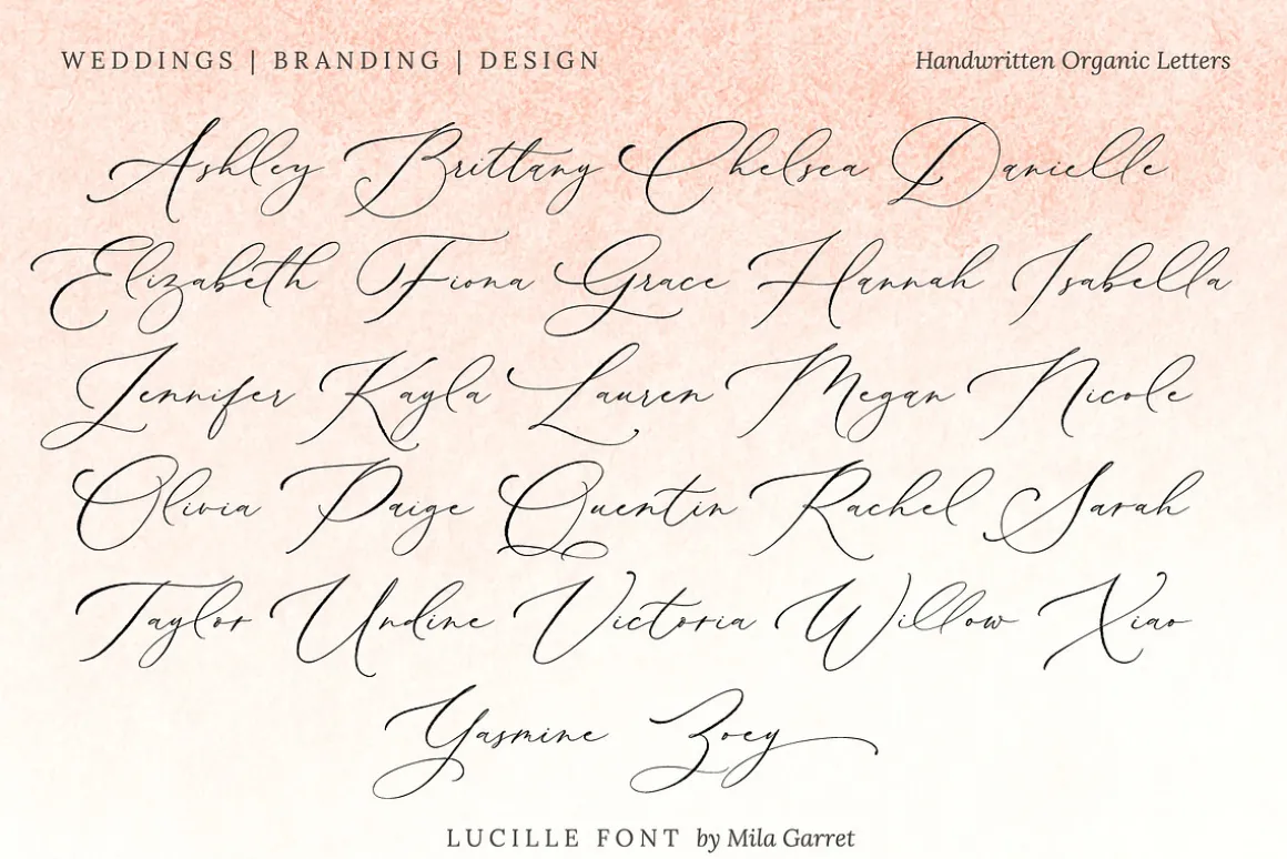 Lucille Wedding Calligraphy Font