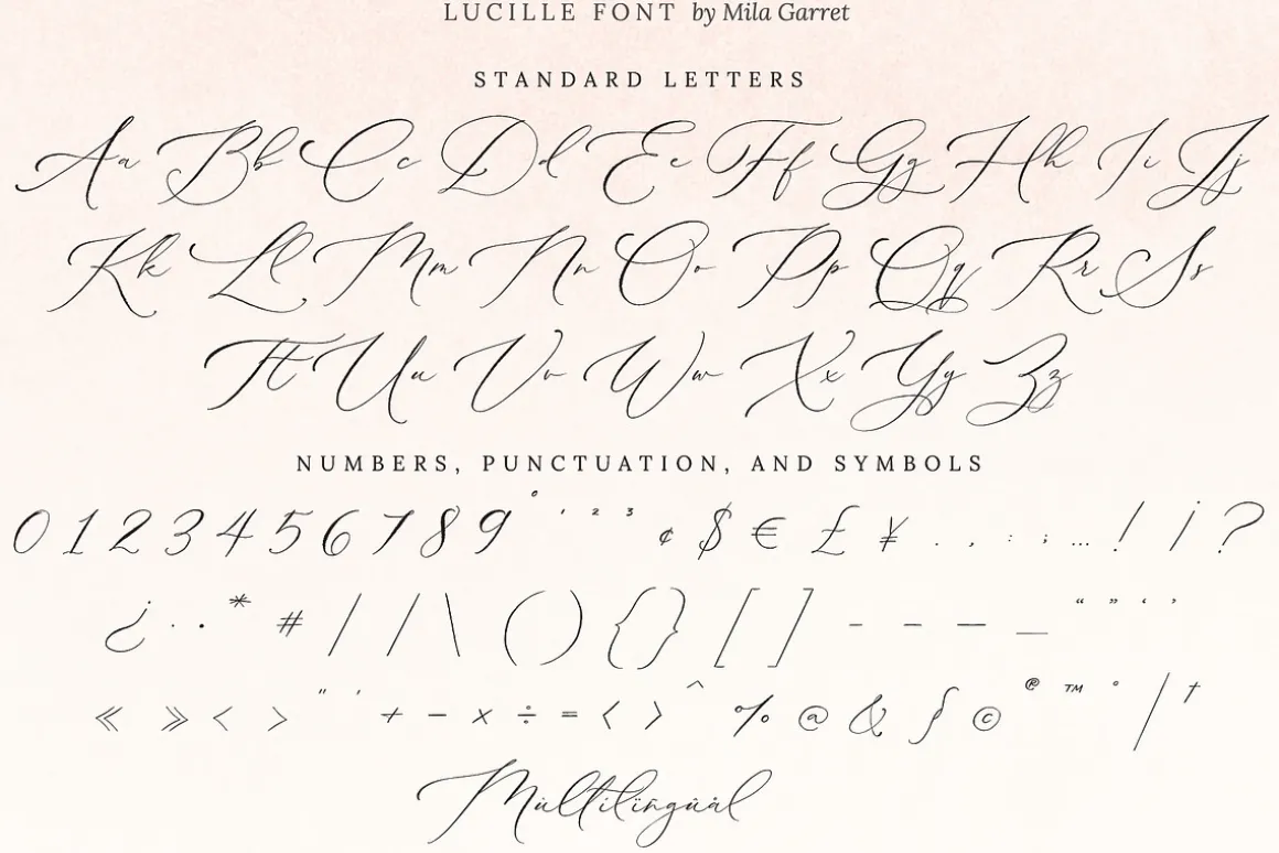 Lucille Wedding Calligraphy Font