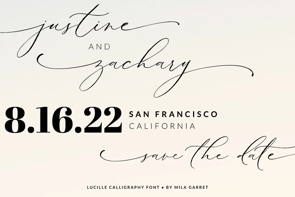 Lucille Wedding Calligraphy Font