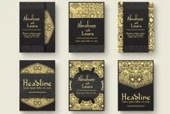 Luxury art cards set - vector