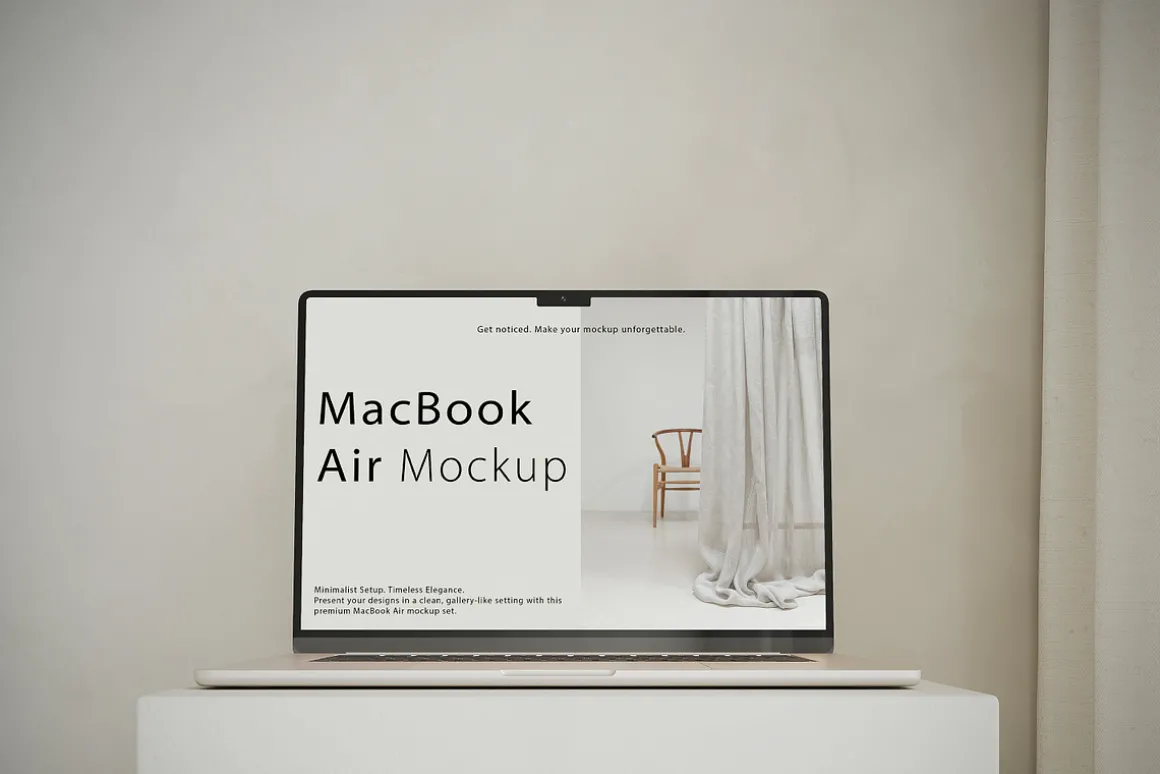 MacBook Air Mockup Soft Gallery